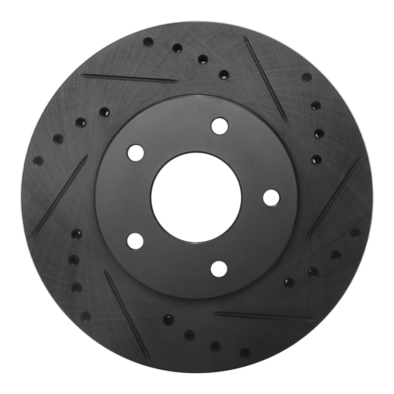 Infiniti I30 Brake Rotor (1) - Front Right - R1 Concepts - Drilled & Slotted - Black - `99-`01